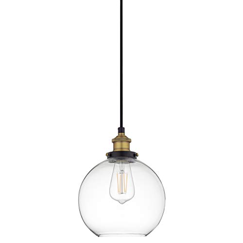 Linea di Liara Primo Large Black and Gold Glass Globe Pendant Light Fixture Farmhouse Pendant Lighting for Kitchen Island Mid Century Modern Ceiling Light Clear Glass Shade, UL Listed Linea di Liara Primo Large Black and Gold Glass Globe Pendant Light Fixture Farmhouse Pendant Lighting for Kitchen Island Mid Century Modern Ceiling Light Clear Glass Shade, UL Listed von Linea di Liara