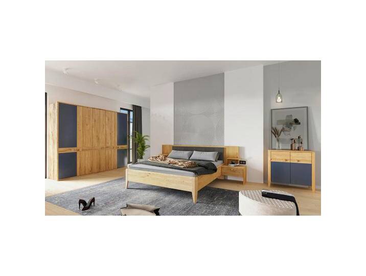 Linea Natura KLEIDERSCHRANK, Eiche Artisan, Wildeiche, Holz, Glas, Wildeiche, massiv, 6 Fächer, 256.8x225x58 cm, Schlafzimmer, Kleiderschränke, von Linea