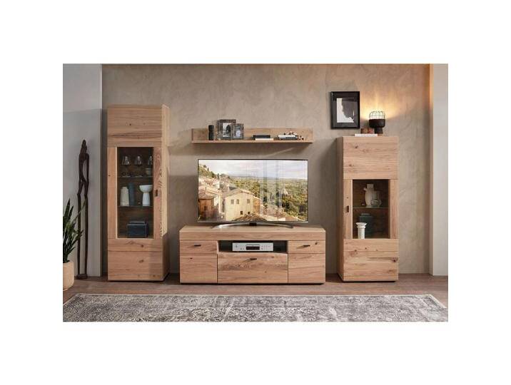 Wohn-Concept Malaga Wohnwand Set 1 mit 2 Vitrinen Lowboard und Wandboard in Altesche massiv und Old Artisan Nachbildung Wohn-Concept Malaga Wohnwand Set 1 mit 2 Vitrinen Lowboard und Wandboard in Altesche massiv und Old Artisan Nachbildung von Linea