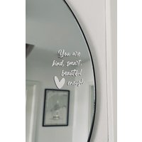 Spiegel Aufkleber Affirmation | You Are Kind Smart Beautiful Enough Selbstliebe Spruch Deko Motivations Sticker Geschenk Idee Linëa Spiegel Aufkleber Affirmation | You Are Kind Smart Beautiful Enough Selbstliebe Spruch Deko Motivations Sticker Geschenk Idee Linëa von LineaHandmadebyLena