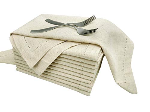 Flachs von Flachs, Serviette mit Hohlsaum, 51 x 51 cm natur, Textil, Naturfarben / Beige, 50 x 50 cm von Linen Clubs