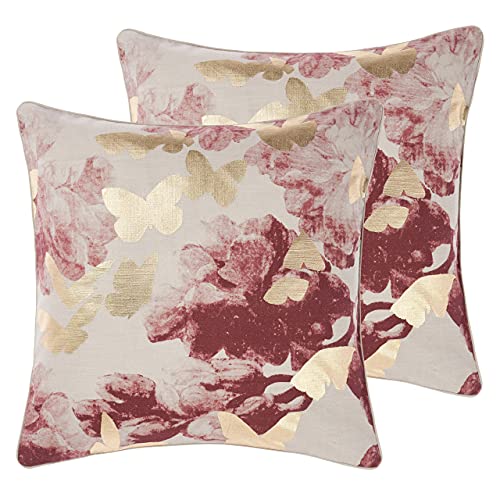 Linen House Floriane Twin Pack-Feder gefüllte Kissen, Baumwolle, Multi, 48 x 48cm, 2 von Linen House
