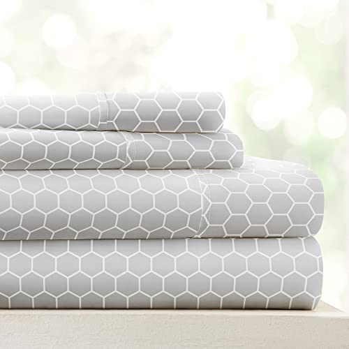 Linen Market 4-teiliges Bettwäsche-Set (graues geometrisches Design) – Schlafen Sie Besser als je zuvor mit diesen ultraweichen und kühlenden Bettlaken für Ihr Bett in voller Größe, Tiefe Tasche für von Linen Market