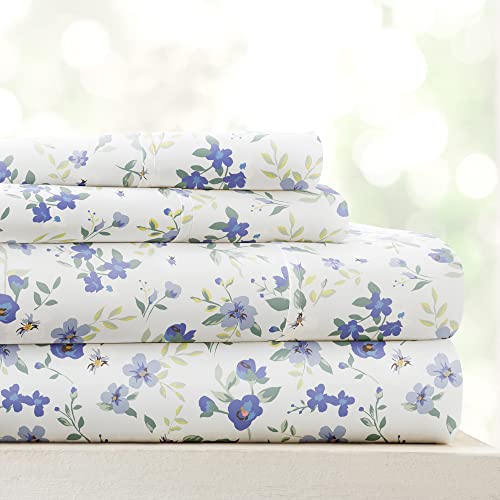 Linen Market 4-teiliges Queen-Bettlaken-Set (hellblaues Blumenmuster) – Schlafen Sie besser als je zuvor mit diesen ultraweichen und kühlenden Bettlaken für Ihr Queen-Size-Bett – tiefe Tasche für 40,6 von Linen Market