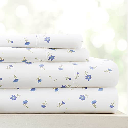 Linen Market 4-teiliges Bettwäsche-Set (hellblaues Blumenmuster) – Schlafen Sie Besser als je zuvor mit diesen ultraweichen und kühlenden Bettlaken für Ihr Bett in voller Größe, Tiefe Tasche für 40,6 von Linen Market