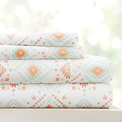 Linen Market Becky Cameron Bettlaken-Set, sehr weich, Gemustert, Kingsize, Aztec Dreams Coral Linen Market Becky Cameron Bettlaken-Set, sehr weich, Gemustert, Kingsize, Aztec Dreams Coral von Linen Market