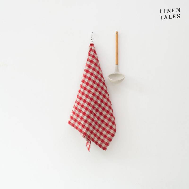 Leinen-Geschirrtuch 45x65 cm Red Gingham von Linen Tales