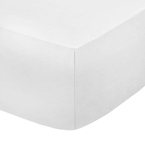 Linen Zone Spannbetttuch, ägyptische Baumwolle, Fadenzahl 200, 30 cm, Etagenbett, Weiß von LinenZone