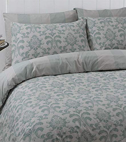 Linen Zone Wende-Bettwäsche-Set aus 100% Baumwolle, unbeschwert (Istambul-Grün, Doppelbett) von LinenZone