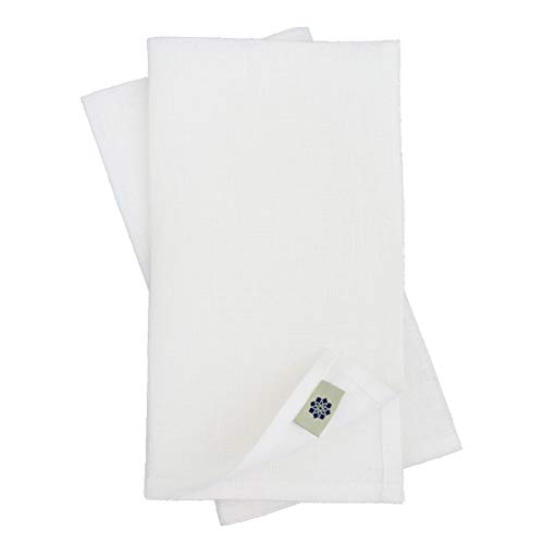 Linen & Cotton 4 x Stoffservietten Leinenservietten Amelia, Weiß - 50% Leinen, 50% Baumwolle, (47 x 47cm) Servietten Stoff Napkins für Hochzeit Gastronomie Restaurant Vereinsfeier Geburtstagsfeier von Linen & Cotton