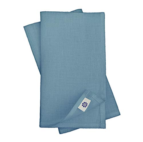 Linen & Cotton 4 x Stoffservietten Servietten Stoff Leinenservietten Einfarbig Caerula - 100% Leinen, Blau (47 x 47cm) Rechteckig für Home Küche Esszimmer Cafe Restaurant Hotel Catering Feier Party von Linen & Cotton