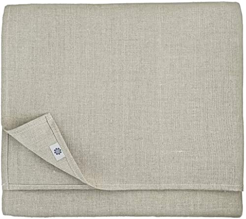 Linen & Cotton Elegante Festliche Tischdecke Stoff Anabella - 100% Leinen, Beige/Natur (147 x 200 cm) Tischtuch Tischwäsche Rechteckig für Restaurant Hotel Cafe Deko Hochzeit Geburtstag Party Fest von Linen & Cotton