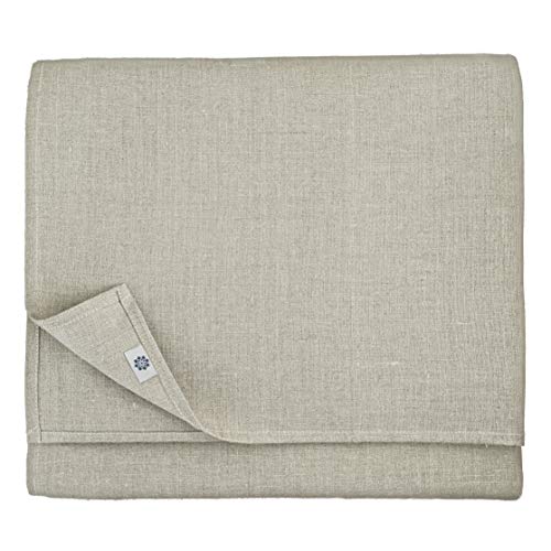 Linen & Cotton Elegante Festliche Tischdecke Stoff Anabella - 100% Leinen, Beige/Natur (147 x 200 cm) Tischtuch Tischwäsche Rechteckig für Restaurant Hotel Cafe Deko Hochzeit Geburtstag Party Fest von Linen & Cotton