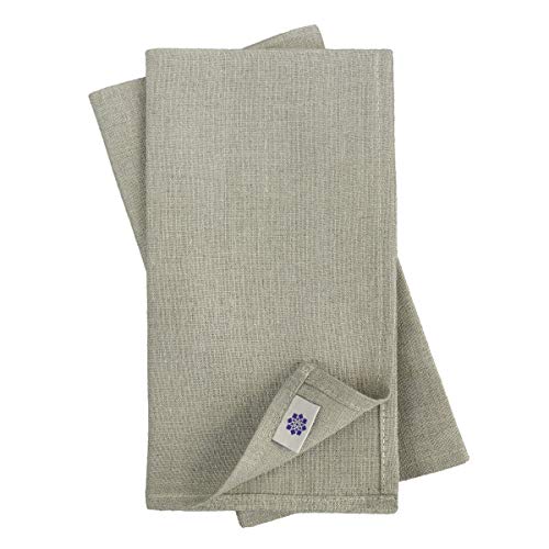 Linen & Cotton Festliche 4 x Stoffservietten Leinenservietten Anabella - 100% Leinen, Natur / Beige (47 x 47cm) Servietten Stoff Napkins für Hochzeit Gastronomie Restaurant Vereinsfeier Geburtstagsfeier von Linen & Cotton