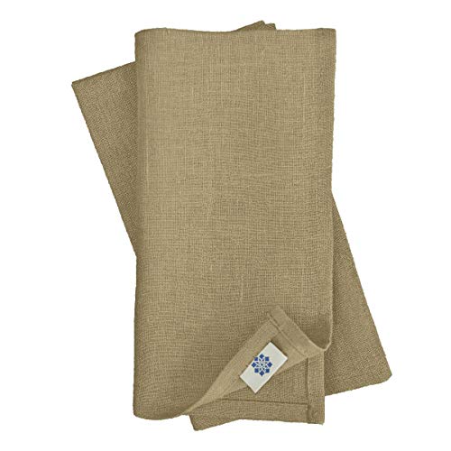 Linen & Cotton Hochwertige 4 x Stoffservietten/Servietten Stoff/Leinenservietten Hygge -100% Leinen, Beige (45 x 45cm) für Feiern Home Küche Esstisch Tischdekoration Abendessen Cafe Restaurant von Linen & Cotton