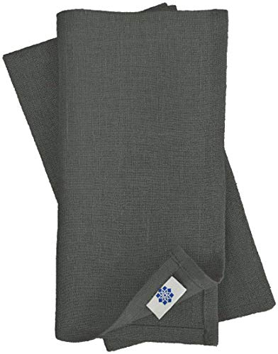 Linen & Cotton Hochwertige 4 x Stoffservietten/Servietten Stoff/Leinenservietten Hygge - 100% Leinen, Grau (45 x 45cm) für Feiern Home Küche Esstisch Dekoration Abendessen Cafe Restaurant von Linen & Cotton