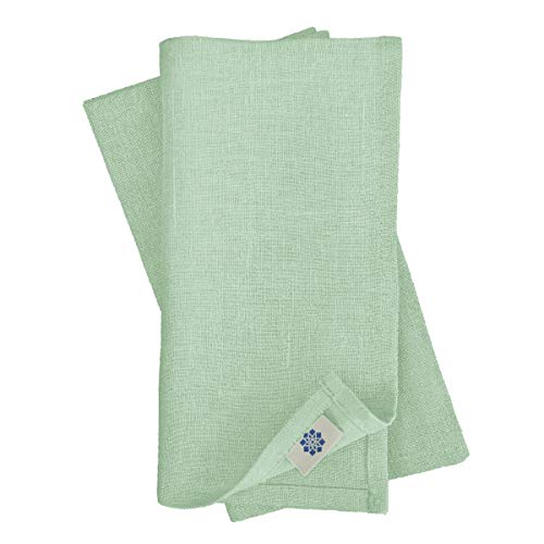 Linen & Cotton Hochwertige 4 x Stoffservietten/Servietten Stoff/Leinenservietten Hygge - 100% Leinen, Hellblau (45 x 45cm) für Feiern Home Küche Esstisch Dekoration Abendessen Cafe Restaurant von Linen & Cotton