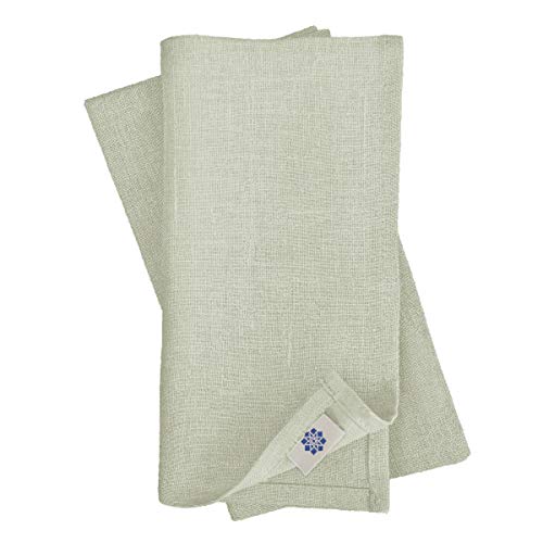 Linen & Cotton Hochwertige 4 x Stoffservietten/Servietten Stoff/Leinenservietten Hygge - 100% Leinen, Hellgrau/Grau (32 x 32cm) für Feiern Home Küche Esstisch Dekoration Abendessen Cafe Restaurant von Linen & Cotton