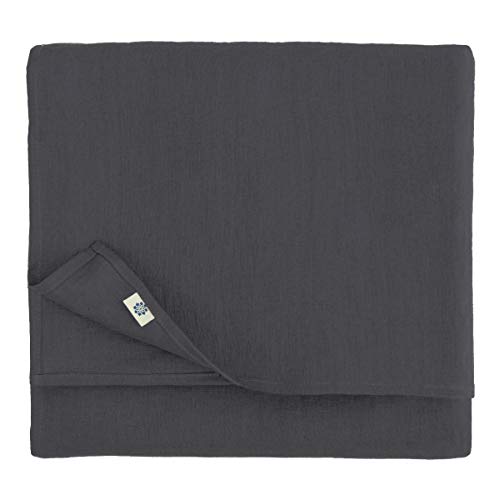 Linen & Cotton Tischdecke Stoff Tischtuch Decke Nordic - 100% Leinen, Schwarz (137 x 250 cm) Rechteckig Tischwäsche Einfach für Home Haushalt Haus Küche Dekoration Esstisch Restaurant Hotel Cafe Party von Linen & Cotton