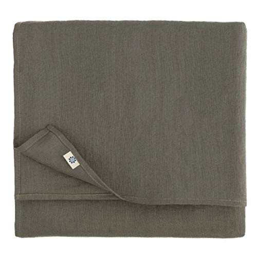 Linen & Cotton Tischdecke Stoff Tischtuch Tischwäsche Hygge 100% Leinen, Grau (100 x 100 cm) Mitteldecke Klein Quadratisch für Home Küche Cafe Couchtisch Tuch Decke/Dekoration von Linen & Cotton