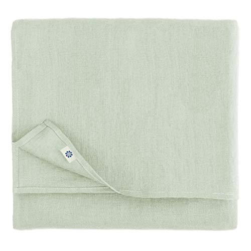 Linen & Cotton Tischdecke Stoff Tischtuch Tischwäsche Hygge 100% Leinen, Hellgrau/Grau (140 x 140 cm) Klein Quadratisch für Home Küche Couchtisch Tuch Dekoration Cafe Restaurant von Linen & Cotton