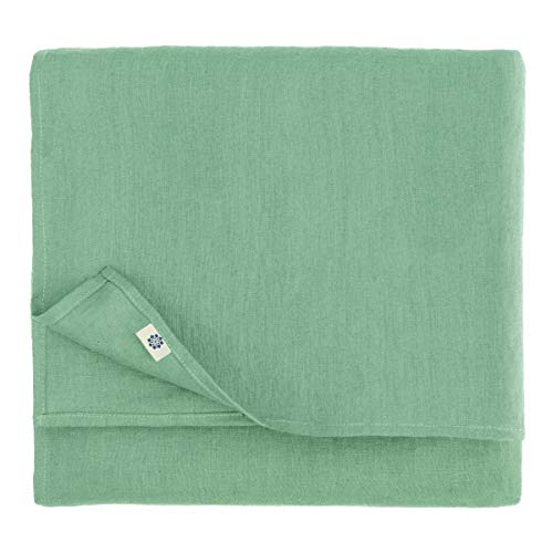 Linen & Cotton Tischdecke Stoff Tischtuch Tischwäsche Hygge -100% Leinen, Mint Grün (100 x 100 cm) Mitteldecke Klein Quadratisch für Home Küche Couchtisch Tuch Dekoration Cafe von Linen & Cotton