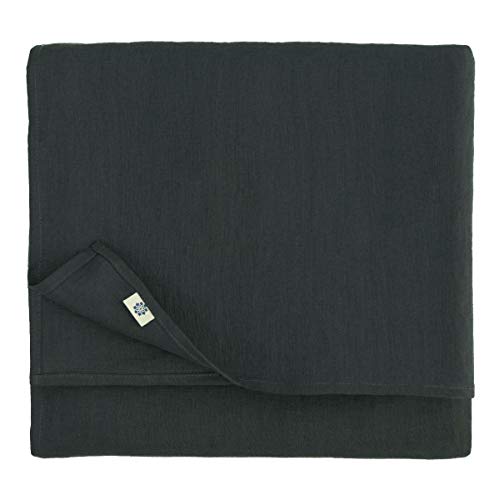 Linen & Cotton Tischdecke Stoff Tischtuch Tischwäsche Hygge 100% Leinen, Schwarz (140 x 220 cm) Festlich Rechteckig für Home Küche Esstisch Cafe Restaurant Hotel Deko Party Sommer von Linen & Cotton