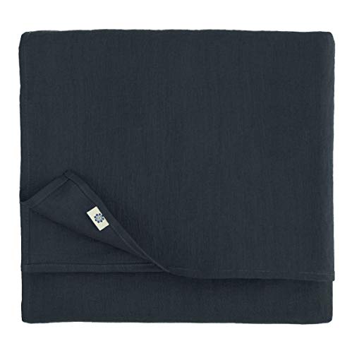 Linen & Cotton Tischdecke Stoff Tischtuch Tischwäsche Hygge -100% Leinen, Schwarz (140 x 250 cm) Festlich Rechteckig für Home Küche Esstisch Cafe Restaurant Hotel Deko Party Sommer von Linen & Cotton