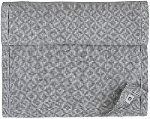 Linen & Cotton Tischläufer Stoff Modern Scandi mit Hohlsaum - 100% Leinen, Grau Silber Blick (44 x 270 cm) Tischband Läufer Tisch Decken für Home Küche Wohnzimmer Büro Restaurant Hotel Buffet Dinner von Linen & Cotton