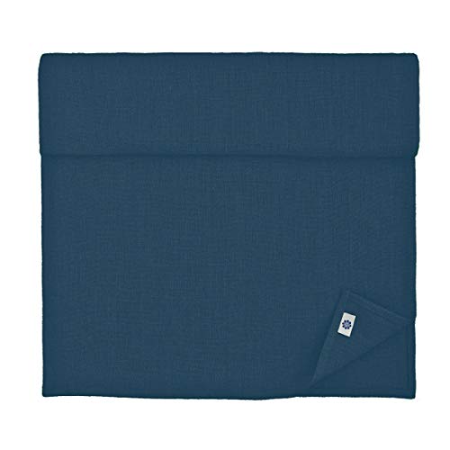 Linen & Cotton Tischläufer Stoff Tischband Tischdeko Hygge 100% Leinen, Dunkelblau Blau (40 x 150 cm) Rechteckig Läufer Tisch Esstisch für Home Küche Party Brunch Weihnachten von Linen & Cotton