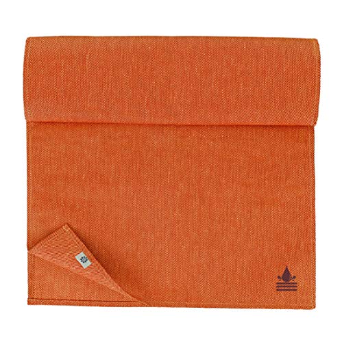 Linen & Cotton Tischläufer Stoff Wasserdicht Fleckschutz Pflegeleicht Pietro - 100% Leinen, Coral Rosa (47 x 230 cm) Läufer Tisch Decke Gartentisch Biertisch für Garten Outdoor Restaurant von Linen & Cotton