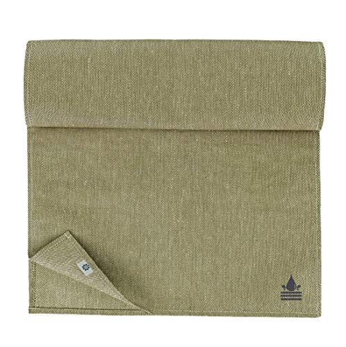 Linen & Cotton Tischläufer Stoff Wasserdicht Fleckschutz Pflegeleicht Pietro - 100% Leinen, Grau (47 x 150 cm) Läufer Tisch Decke Gartentisch Biertisch für Garten Outdoor Balkon Restaurant von Linen & Cotton