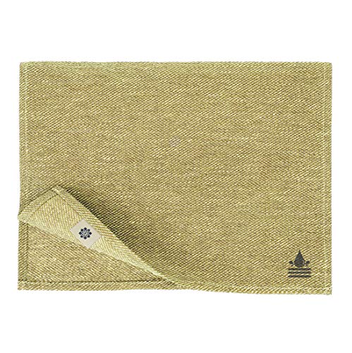 Linen & Cotton Tischsets Platzsets Stoff Tischmatte Pietro - 100% Leinen, Beige (30 x 45cm, 2 Stück) Platzdeckchen Abwaschbar Abwischbar Wasserdicht für Garten Outdoor Home Küche Tisch Läufer Cafe von Linen & Cotton