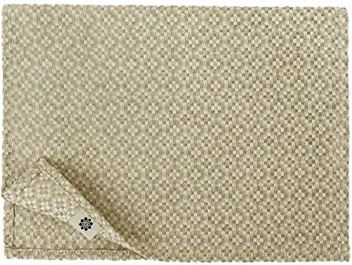 Linen & Cotton Tischsets Platzsets Stoff Tischmatte Set Decorus -44% Leinen, 56% Baumwolle, Beige Weiß Weiss (30 x 45cm, 2 Stück) Rechteckig Platzdeckchen Placemat für Home Küche Speisetisch Hochzeit von Linen & Cotton