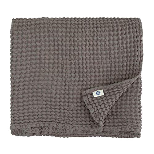 Linen & Cotton Premium-Qualität Waffel Tuch Saunatuch Strandtuch Handtücher Badetücher Duschtücher Gästehandtücher EZRA, 48% Leinen, 52% Baumwolle - 80 x 100cm (Taupe) von Linen & Cotton