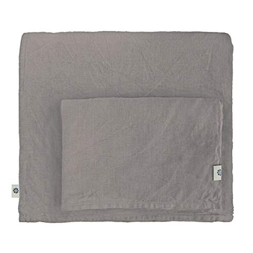 Linen & Cotton Weicher Griff Bettwäsche Set Alicia - 100% Leinen Gewaschen, Taupe (220 x 230 cm) Bettbezug Bettdeckenbezug Deckenbezug Einfarbig Wendebettwäsche Kingsize Einzelbett Schlafzimmer Hotel von Linen & Cotton