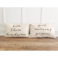 Good Morning Gorgeous - Hello There Schöner Kissenbezug Set Good Morning Gorgeous - Hello There Schöner Kissenbezug Set von LinenAndIvory