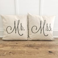 Mr. &mrs. Kissenbezug Set - Leinen Jubiläum Hochzeitskissen Mr Und Mrs Kissen Geschenk Hochzeitsgeschenk Braut Shower von LinenAndIvory