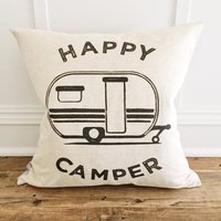 Retro Happy Camper Kissenbezug, Wohnmobil Rv Kissen - Glamper Kissen, Camp Glamping Deko, Deko von LinenAndIvory