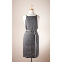 Klammer, Voller Schürze. 100 % Mittelschwere Leinen. Graphit Aufgeweicht von LinenAndTailor