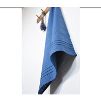Blaues Leinentuch - Geschirrtuch - Leinen Gewaschenes Weiches Handtuch - Dekoratives Natürliches Küchentuch - Handgemachtes Geschenk von LinenBloomShop