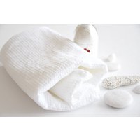 Weißes Leinen Gesichtstuch - Waffel Spa Handtuch - Geschenk Handtücher Set von LinenBloomShop