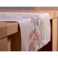 Leinen Tischläufer Digital Gedruckt Meadow Borte Benutzerdefinierte Größe Hochzeitsläufer, Handgemachte Gewaschene Ecke Auf Gehrung, Tischdekoration von LinenBuy