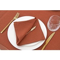 Leinen Verbrennt Orange Serviette, Verbrennt Orange Cocktailservietten, Hochzeitsservietten, Rustikale Servietten von LinenDay