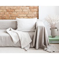 Leinen Couch Slipcover. Extra Großer Couchbezug in Naturbelassener Leinenfarbe. Sofadecke. Decke Für Geschenk. Weicher Leinenwurf 47 Farben von LinenDi