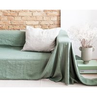 Leinen Couchbezug. Extra Großes Couch Coverlet. Sofadecke. Decke Für Geschenk. Weichgespülte Leinendecke in 47 Farben von LinenDi