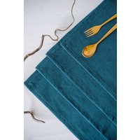 Flaschengrüne Leinen Tischsets 6Er Set Aus Bio von LinenGardenArt