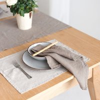 Kleines Tischset Aus Naturleinen Stone Washed Leinen, 2Er-Set von LinenGardenArt