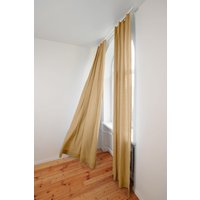 Camel Leinen Vorhang Panele Halbtransparente Stange Taschenvorhänge | 2Er Set von LinenHandmadeStudio