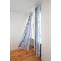 2Er Set Handgefertigte Halbtransparente Stangenvorhänge von LinenHandmadeStudio